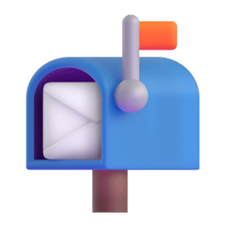 Microsoft Teams open mailbox with raised flag emoji image