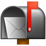 Whatsapp open mailbox with raised flag emoji image