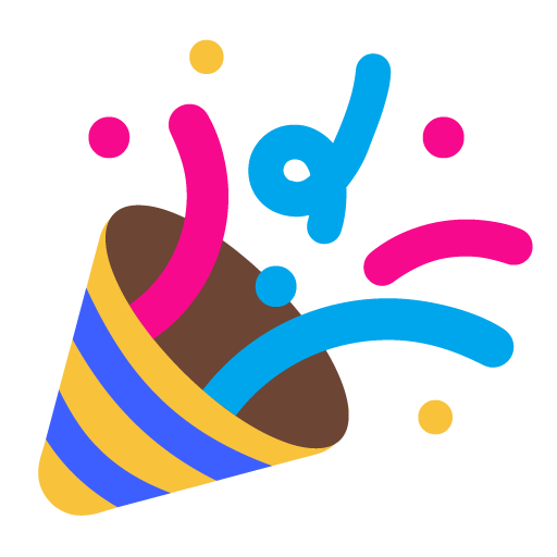 Microsoft party popper emoji image