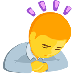Facebook Messenger person bowing deeply emoji image