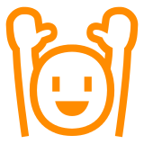 Docomo person raising both hands in celebration emoji image