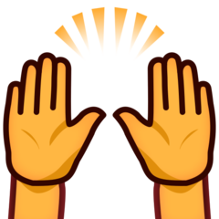 Emojidex person raising both hands in celebration emoji image