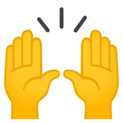 Google person raising both hands in celebration emoji image