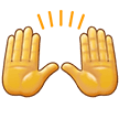 Samsung person raising both hands in celebration emoji image
