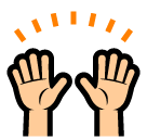 SoftBank person raising both hands in celebration emoji image