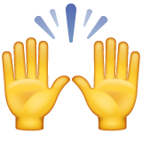 Whatsapp person raising both hands in celebration emoji image