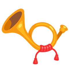 Facebook Messenger postal horn emoji image