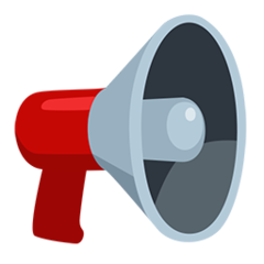 Facebook Messenger public address loudspeaker emoji image