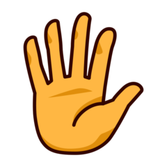 Emojidex raised hand with fingers splayed emoji image