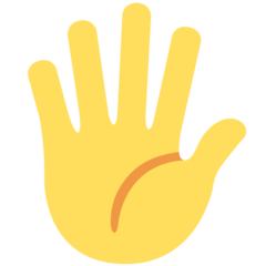 Twitter raised hand with fingers splayed emoji image
