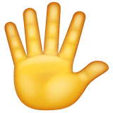 Whatsapp raised hand with fingers splayed emoji image