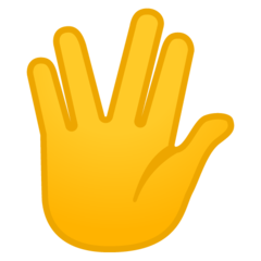 Google raised hand with part between middle and ring fingers emoji image