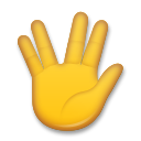 LG raised hand with part between middle and ring fingers emoji image