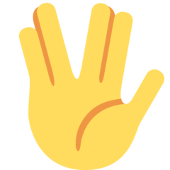 Twitter raised hand with part between middle and ring fingers emoji image
