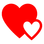 au by KDDI revolving hearts emoji image