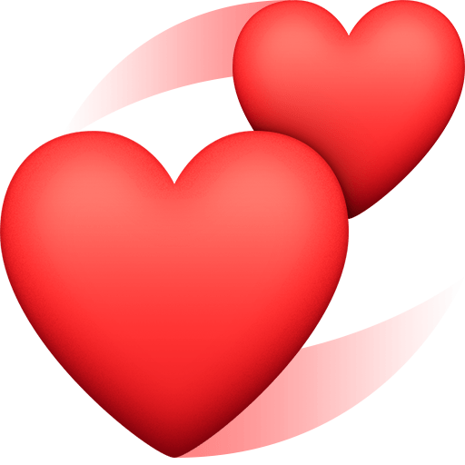 Facebook revolving hearts emoji image