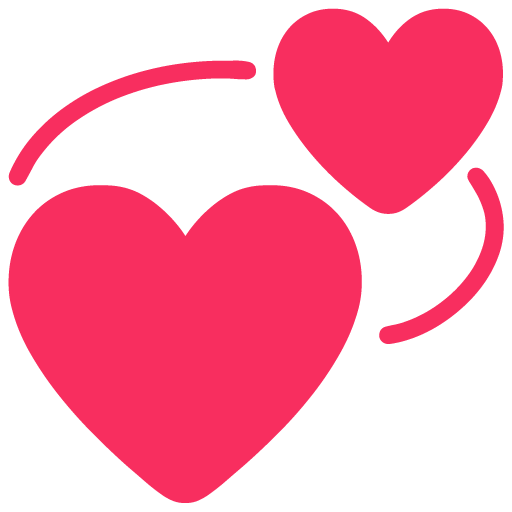Microsoft revolving hearts emoji image
