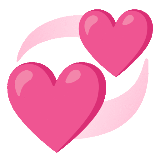 Noto Emoji Animation revolving hearts emoji image