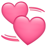 Whatsapp revolving hearts emoji image