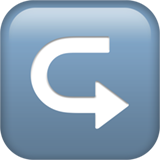 IOS/Apple rightwards arrow with hook emoji image