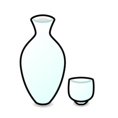 Emojidex sake bottle and cup emoji image