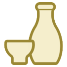 HTC sake bottle and cup emoji image