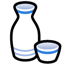 SoftBank sake bottle and cup emoji image