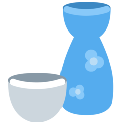 Twitter sake bottle and cup emoji image