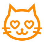 au by KDDI smiling cat face with heart-shaped eyes emoji image