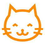 au by KDDI smiling cat face with open mouth emoji image