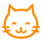 Docomo smiling cat face with open mouth emoji image