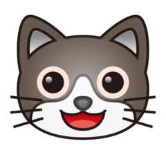 Emojidex smiling cat face with open mouth emoji image