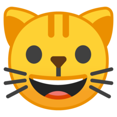 Google smiling cat face with open mouth emoji image