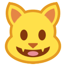 HTC smiling cat face with open mouth emoji image