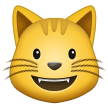 Samsung smiling cat face with open mouth emoji image