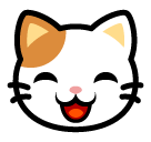 SoftBank smiling cat face with open mouth emoji image