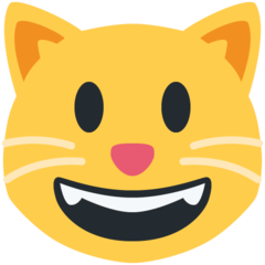 Twitter smiling cat face with open mouth emoji image