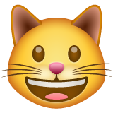 Whatsapp smiling cat face with open mouth emoji image