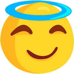 Facebook Messenger smiling face with halo emoji image