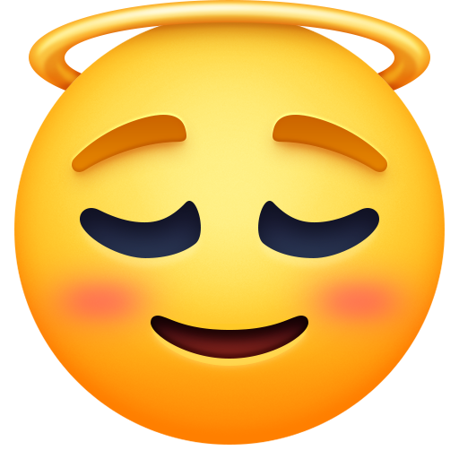 Facebook smiling face with halo emoji image