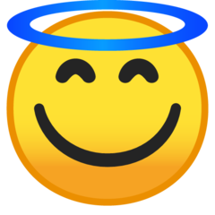 Google smiling face with halo emoji image