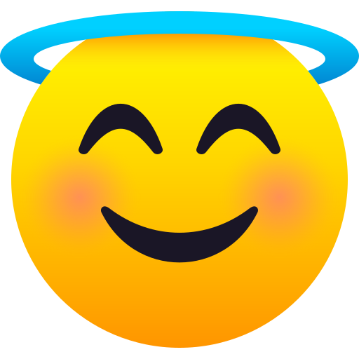 JoyPixels smiling face with halo emoji image