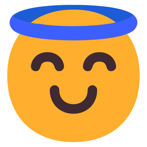 Microsoft smiling face with halo emoji image