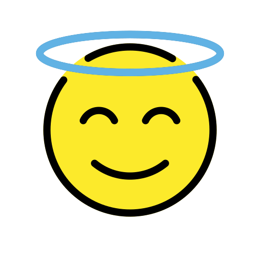 Openmoji smiling face with halo emoji image