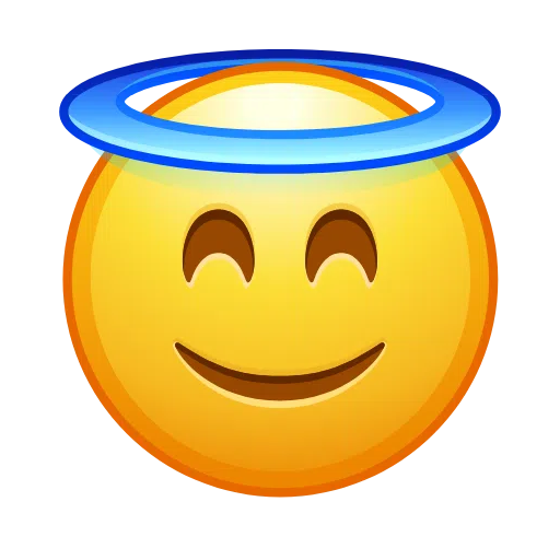 Telegram smiling face with halo emoji image