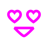 Docomo smiling face with heart-shaped eyes emoji image