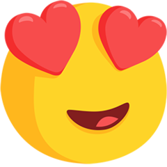 Facebook Messenger smiling face with heart-shaped eyes emoji image