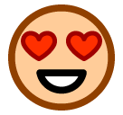 SoftBank smiling face with heart-shaped eyes emoji image