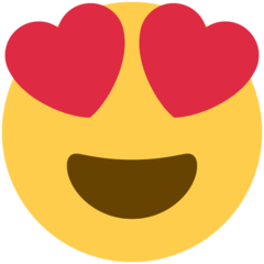 Twitter smiling face with heart-shaped eyes emoji image