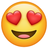 Whatsapp smiling face with heart-shaped eyes emoji image